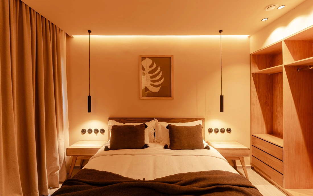 Boutique Surfcamp Marokko Tamraght Doppelzimmer Beleuchtung
