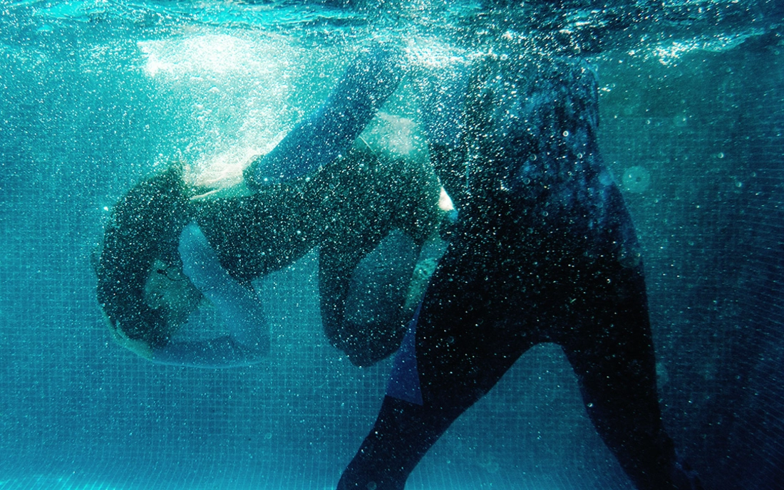 some of the apnea training takes place in our own pool.