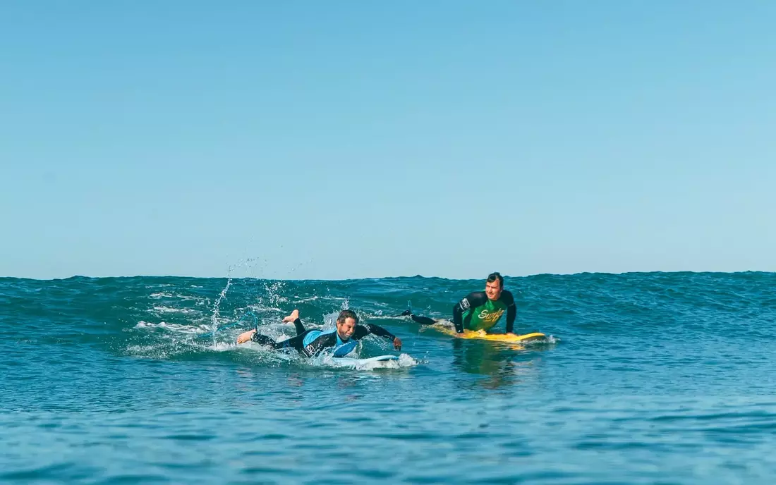 The surf instructors will support you in the water