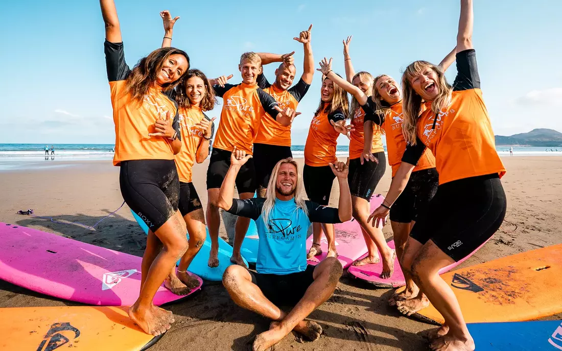 Surfkurs am Strand auf Gran Canaria