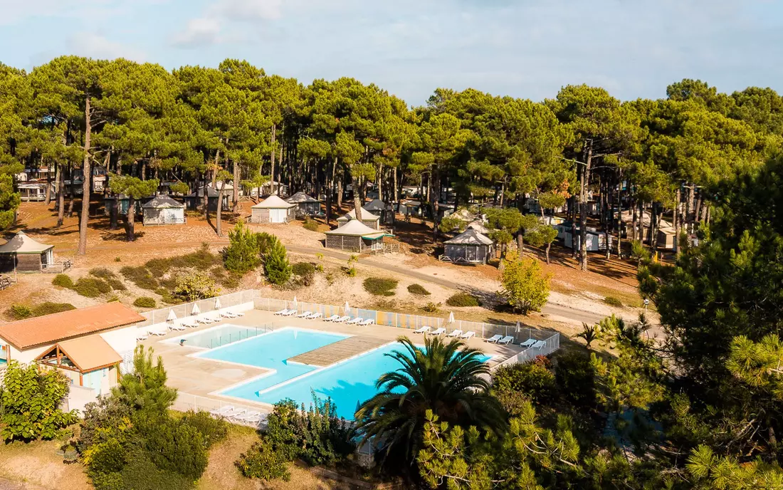 The pool area in our Family Camp