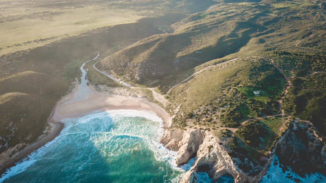 One of the many surf spots in the Algarve is within walking distance from Surflodge Portugal