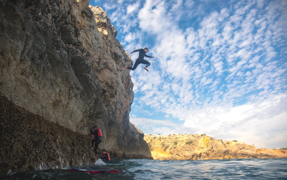 cliff jumping in the algarve