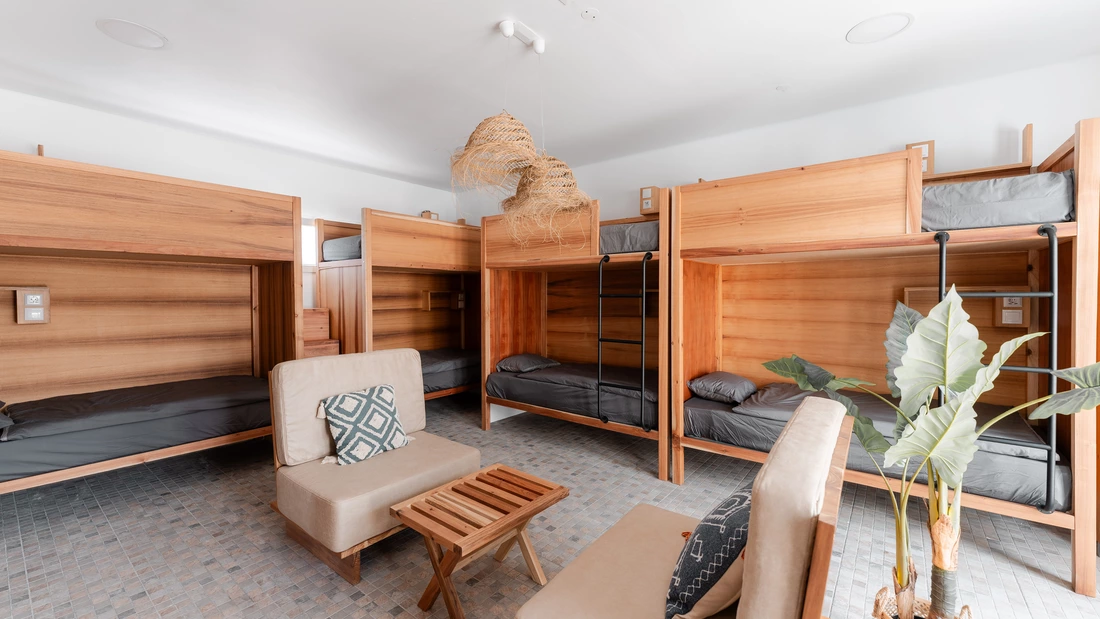 The beautiful shared room from Surfcamp Azores.