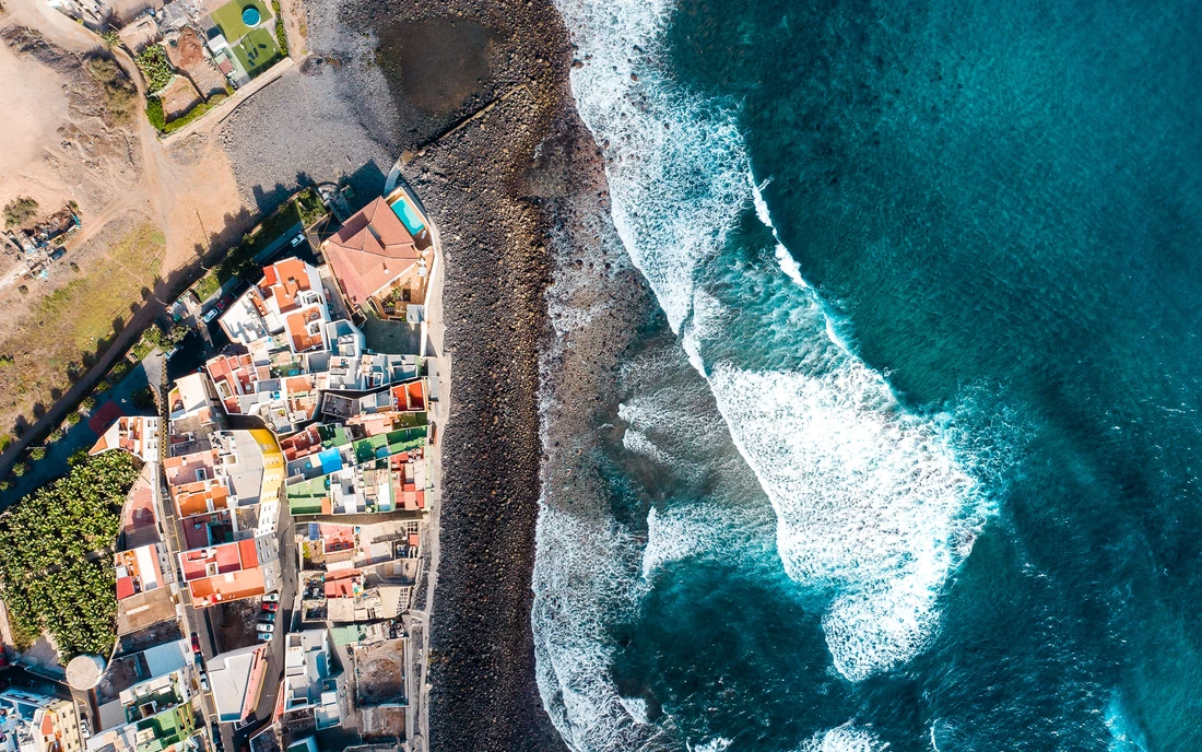 Surf camp Gran Canaria coast town by the sea