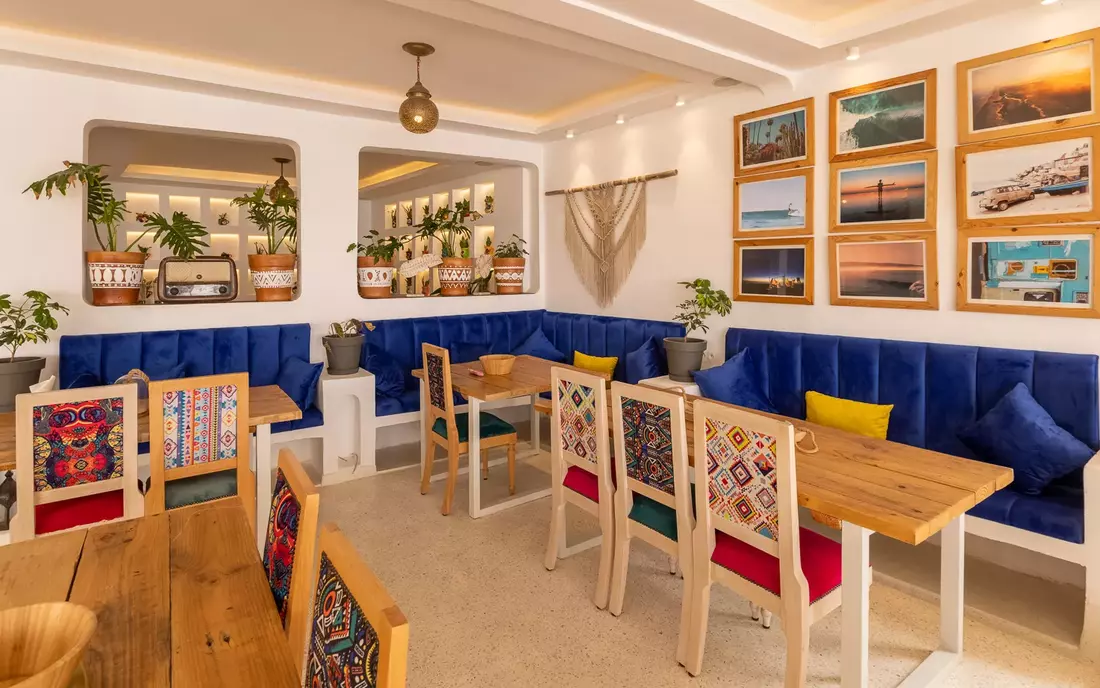 Dining area at Sea View Surfcamp Morocco