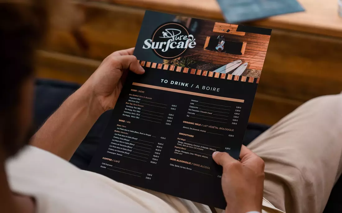 The surf café menu