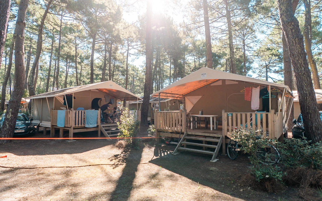 The cozy accommodations in the family surf camp Biscarrosse