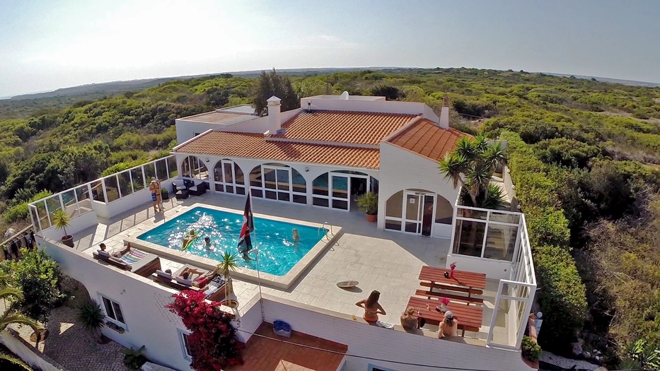 Surf Lodge Portugal rooftop pool nature 