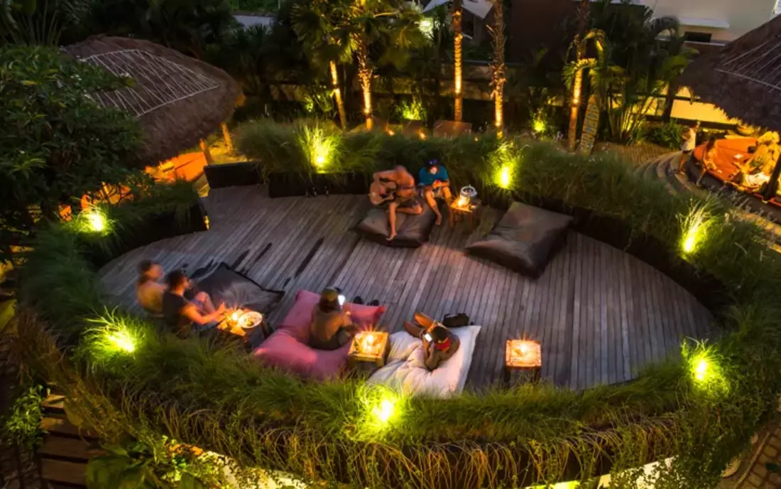 Evening terrace chill in Bali